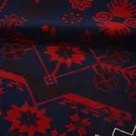 Venafro Figürlü Lacivert Yün Hav İplik Pamuk Atkılı Makine Halısı - Görsel 4