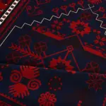 Venafro Figürlü Lacivert Yün Hav İplik Pamuk Atkılı Makine Halısı - Görsel 5