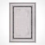 Frasso Çerçeveli Gri Akrilik Makine Halısı - Görsel 2