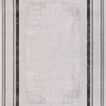 Frasso Çerçeveli Gri Akrilik Makine Halısı