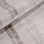 Basati Çerçeveli Krem Akrilik Makine Halısı - Görsel 5