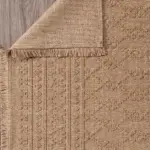 Chiusa Geometrik Kahverengi Polipropilen Pamuk Tabanlı Makine Halısı - Görsel 7