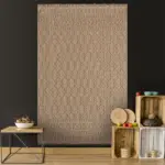 Chiusa Geometrik Kahverengi Polipropilen Pamuk Tabanlı Makine Halısı - Görsel 9