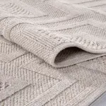 Savino Geometrik Krem Polipropilen Pamuk Tabanlı Makine Halısı - Görsel 3