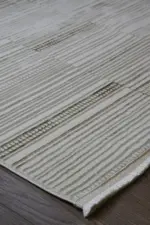 Antrie Modern Krem Polyester Makine Halısı - Görsel 2