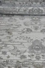 Durham Çerçeveli Krem Gri Göbekli Akrilik Makine Halısı - Görsel 5