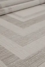 Corato Çerçeveli Krem Bej Çizgili Akrilik Makine Halısı - Görsel 5