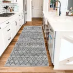 Porta Geometrik Gri Polyetsrer ve Pamuklu Yıkanabilir Kaydırmaz Taban Dijital Baskı Halı - Görsel 4