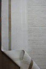 Hart Çerçeveli Krem Vizon Çizgili Akrilik Makine Halısı - Görsel 4