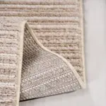 Tradate Çizgili Krem Polyester Kaydırmaz Taban Makine Halısı - Görsel 3