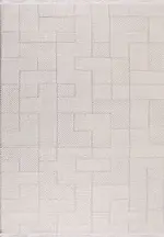 Galizia Modern Bej Polyester Kaydırmaz Taban Makine Halısı