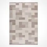 Veniano Modern Kahve Polyester Kaydırmaz Taban Makine Halısı - Görsel 2