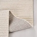 Gornate Çizgili Krem Polyester Kaydırmaz Taban Makine Halısı - Görsel 3