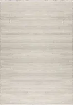 Gornate Çizgili Krem Polyester Kaydırmaz Taban Makine Halısı