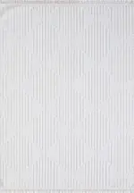 Busseto Geometrik Beyaz Polyester Kaydırmaz Taban Makine Halısı