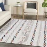 Manerbio Geometrik Multi Polyester Kaydırmaz Taban Makine Halısı - Görsel 4