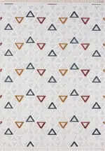 Ravara Geometrik Multi Polyester Kaydırmaz Taban Makine Halısı