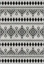 Corso Geometrik Beyaz Polyester ve Pamuklu Yıkanabilir Kaydırmaz Taban Dijital Baskı Halı