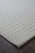 Beito Modern Beyaz Polyester Makine Halısı - Görsel 2