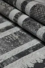 Melle Çerçeveli Gri Polyester Makine Halısı - Görsel 7