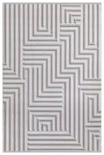 Tolve Geometrik Krem Polyester Makine Halısı - Görsel 2