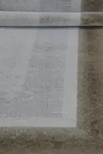 Monk Çerçeveli Krem Vizon Çizgili Akrilik Makine Halısı - Görsel 5