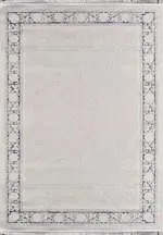 Sette Çerçeveli Krem Polipropilen ve Polyester Makine Halısı