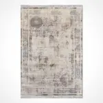 Goito Çerçeveli Krem Polipropilen ve Polyester Makine Halısı - Görsel 2