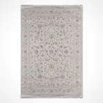 Lupato Çerçeveli Krem Polipropilen ve Polyester Makine Halısı - Görsel 2