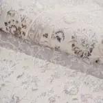 Lupato Çerçeveli Krem Polipropilen ve Polyester Makine Halısı - Görsel 5