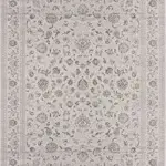 Lupato Çerçeveli Krem Polipropilen ve Polyester Makine Halısı