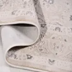 Sona Çerçeveli Krem Polipropilen ve Polyester Makine Halısı - Görsel 4