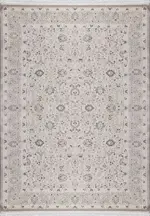 Sona Çerçeveli Krem Polipropilen ve Polyester Makine Halısı