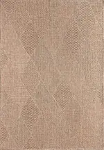 Naveta Geometrik Kahve Polipropilen Pamuk Tabanlı Makine Halısı