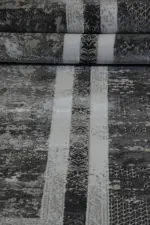 Melle Çerçeveli Gri Polyester Makine Halısı - Görsel 5