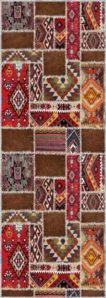 Antoni Patchwork Multi Polyester ve Pamuklu Yıkanabilir Kaydırmaz Taban Dijital Baskı Halı - Görsel 3