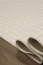 Otranto Modern Krem Akrilik Makine Halısı - Görsel 4