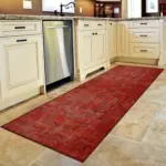 Sants Göbekli Kırmızı Polyester ve Pamuklu Yıkanabilir Kaydırmaz Taban Dijital Baskı Halı - Görsel 4