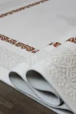 Forton Çerçeveli Krem Akrilik Makine Halısı - Görsel 6