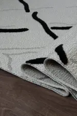 Fawley Modern Beyaz Polyester Makine Halısı - Görsel 6