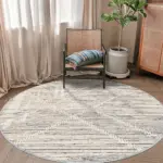 Navigli Geometrik Bej Polyester ve Pamuklu Yıkanabilir Kaydırmaz Taban Dijital Baskı Halı - Görsel 8