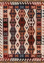 Bisenzio Geometrik Multi Akrilik Kaydırmaz Taban Makine Halısı