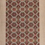 Vaglia Geometrik Bej Akrilik Kaydırmaz Taban Makine Halısı