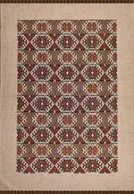 Vaglia Geometrik Bej Akrilik Kaydırmaz Taban Makine Halısı