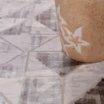 Verase Geometrik Krem Akrilik Makine Halısı - Görsel 7