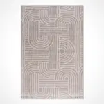 Narni Geometrik Krem Polyester ve Pamuk Sisal Makine Halısı - Görsel 2