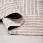 Narni Geometrik Krem Polyester ve Pamuk Sisal Makine Halısı - Görsel 4