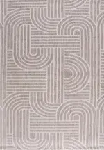 Narni Geometrik Krem Polyester ve Pamuk Sisal Makine Halısı