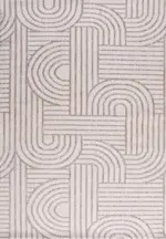 Spello Geometrik Bej Polyester ve Pamuk Sisal Makine Halısı