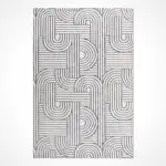 Deruta Geometrik Beyaz Polyester ve Pamuk Sisal Makine Halısı - Görsel 2